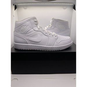Nike Air Jordan 1 Mid 'Triple White' 2022 Shoes White 554724-136 Men's Sizes New